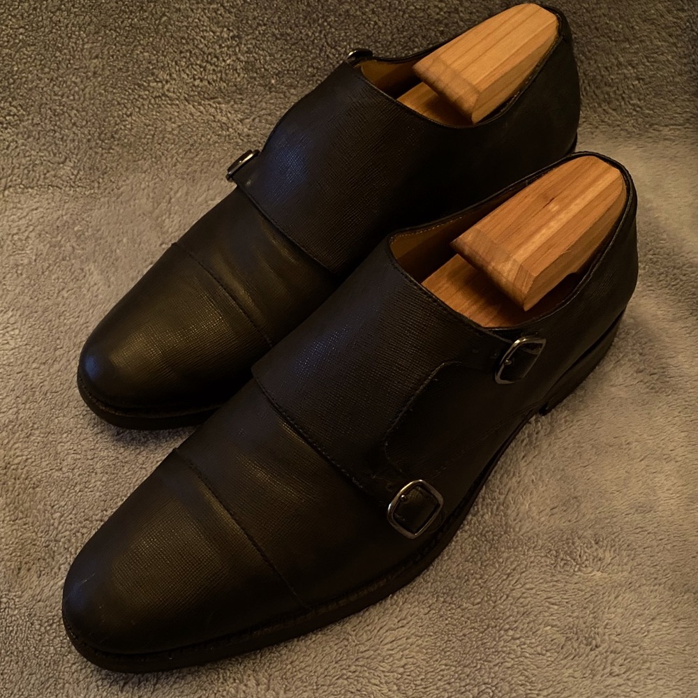 Cole Haan Double monk strap black dress shoe